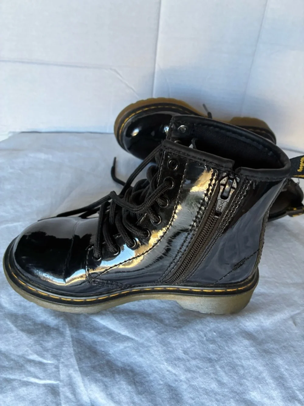 Little Kids Doc Martens Patent  Lace Boot 12